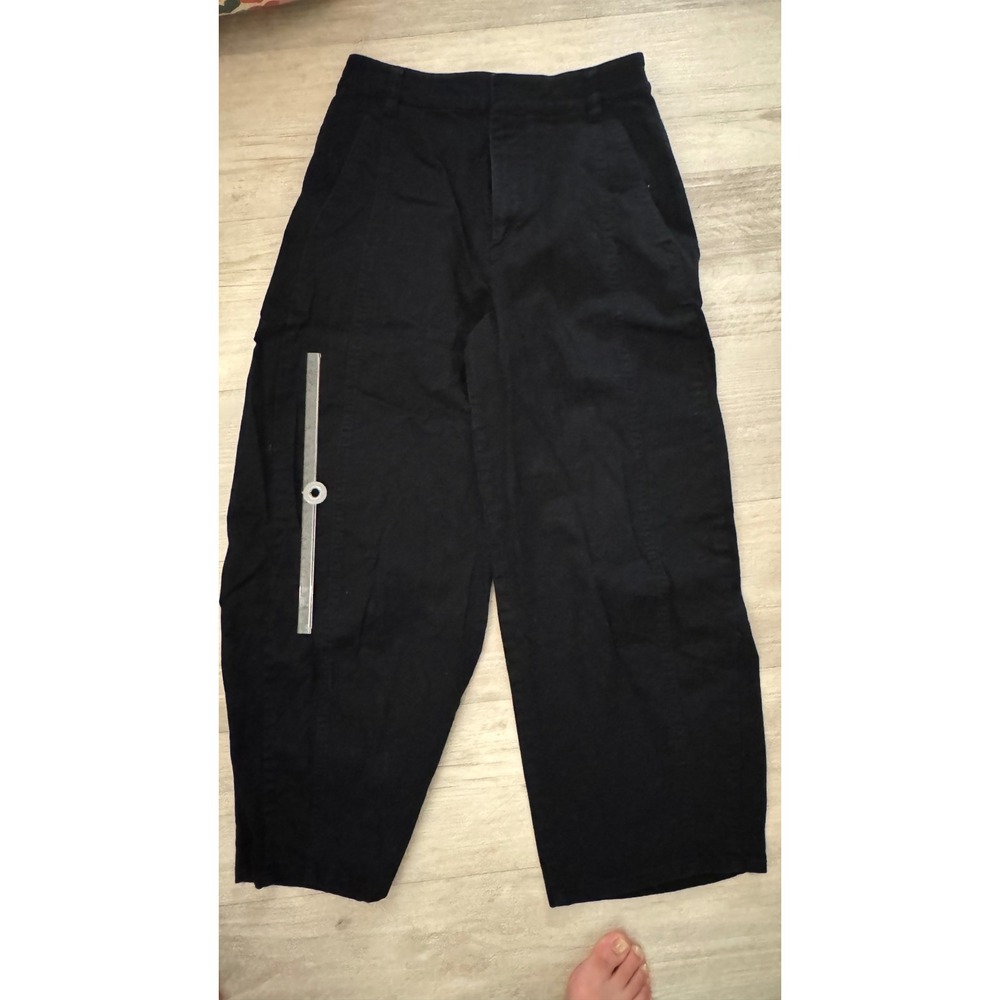 Uniqlo C Clare Waight Keller Wide Leg Chino Pants Black High Rise 479699 S